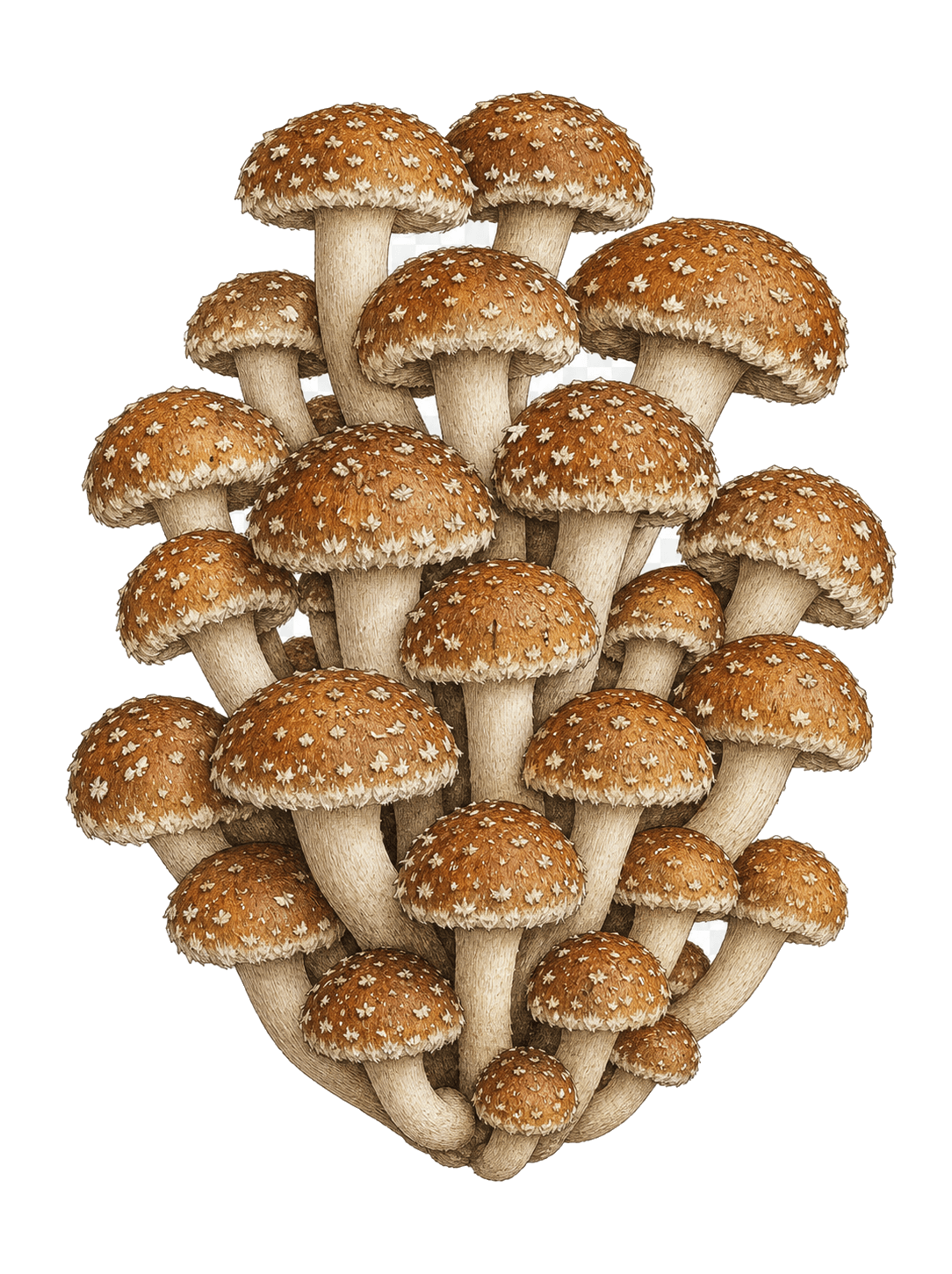 Freckled Chestnut mushroom field-guide illustration