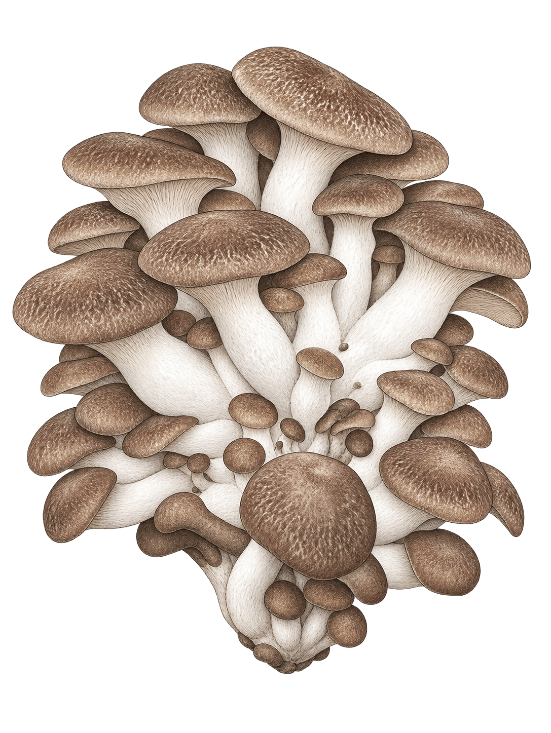 Shimofuri mushroom field-guide illustration